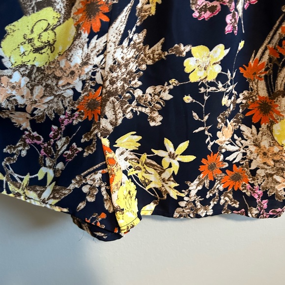Forever 21 Blue, Orange, Yellow Floral Long Sleeve Romper-Md - Picture 9 of 9